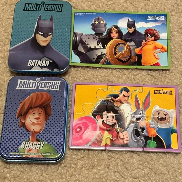 McDonald's Multiversus Double Sided Tins with Double Sided Puzzles Batman Shaggy - Picture 7 of 9